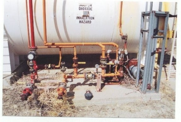 American Fabrication Sulphur Dioxide Tank, 10' D X 25' L, 150 Psi At 95 Deg F, With Corken Gas Compressor)