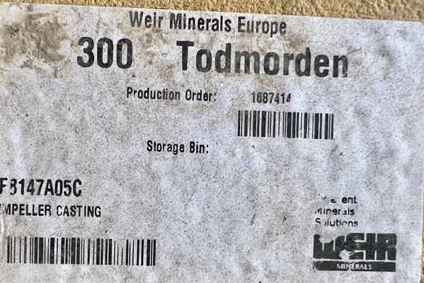 2 Units - Unused W A R M A N/ W E I R Part #f8147a05c 5-vane Closed Slurry Pump Impeller)