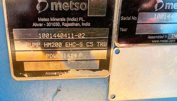 New Metso Hm200 8" X 6" Pump, 125 Hp)