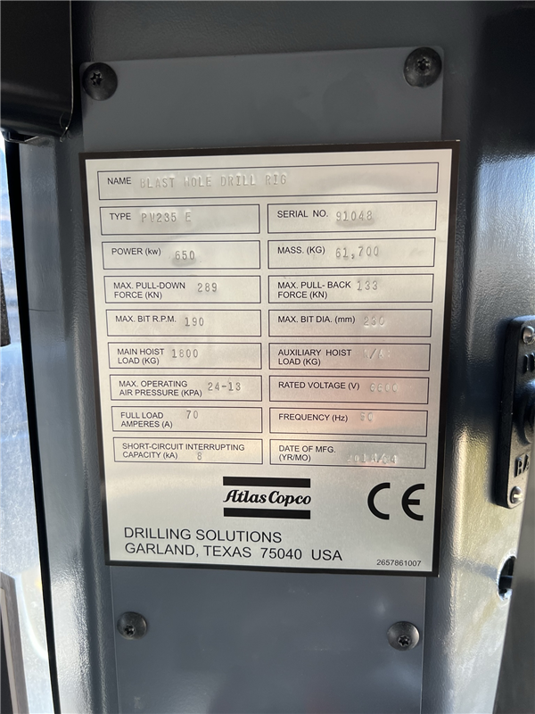 Atlas-copco Pit Viper 235 Rcs Electric Blast Hole Drill)