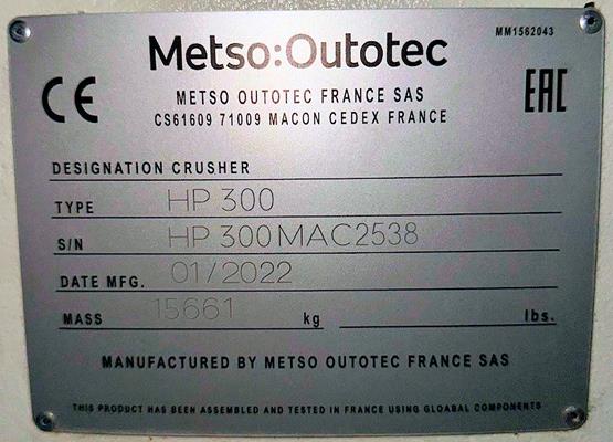 Refurbished Metso-nordberg Hp300 Cone Crusher)