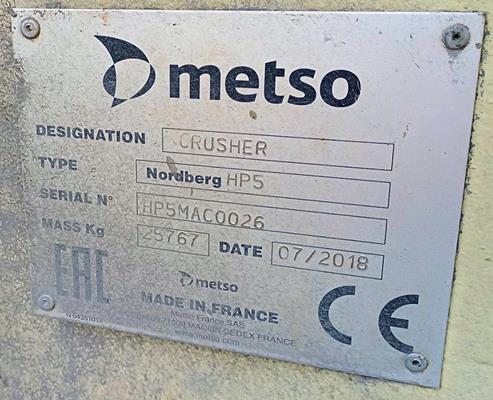 Lot Of (2) Metso-nordberg Hp5 Cone Crushers)