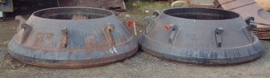 5 Units - COLUMBIA Spare crusher Extra Coarse liners consisting of 4 bowl liners and 3 head mantle liners for SYMONS-NORDBERG 5-1/2' cone crusher