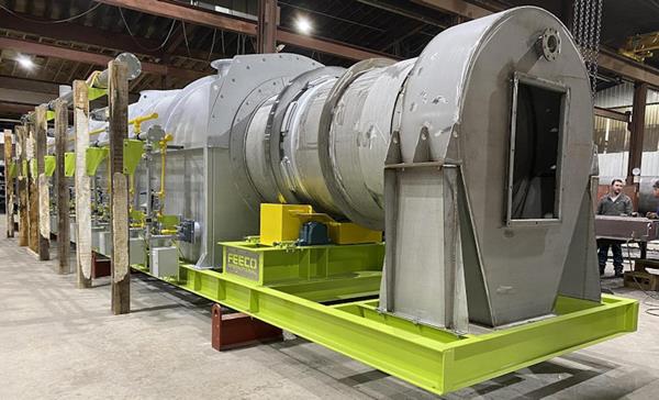 Feeco 4.5' Dia. X 50' L Indirect Fired Rotary Calciner)