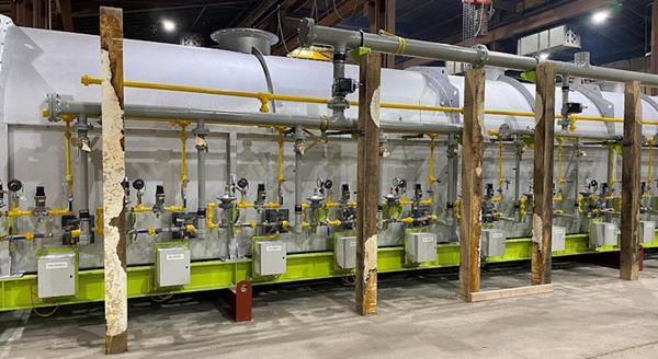 Feeco 4.5' Dia. X 50' L Indirect Fired Rotary Calciner)