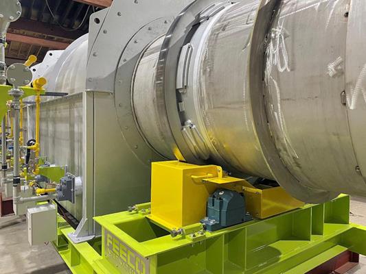 Feeco 4.5' Dia. X 50' L Indirect Fired Rotary Calciner)