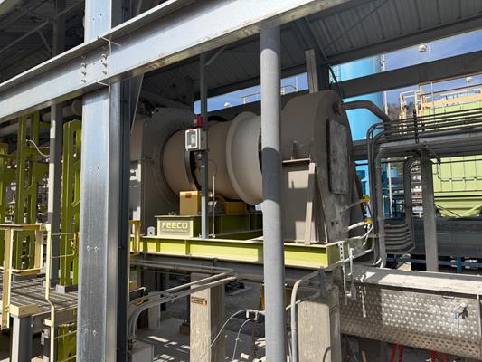 Feeco 4.5' Dia. X 50' L Indirect Fired Rotary Calciner)