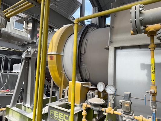 Feeco 4.5' Dia. X 50' L Indirect Fired Rotary Calciner)