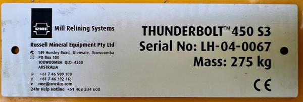 Russell Mineral Equipment Thunderbolt 450 S3 / Thunderbolt Turbo 500 Recoilless Hammer)