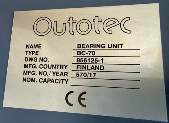 2 Units - Outotec Bc-70 Bearing Units)