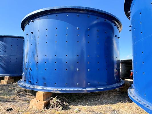 2 Units - Unused Flsmidth 22' X 36.5' (6.7m X 11m) Ball Mills With Dual 5,075 Kw (6,806 Hp) Motor Drives For A Total Of 10,150 Kw (13,6611 Hp))