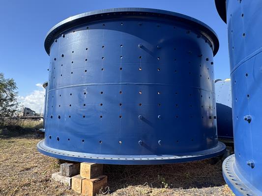 2 Units - Unused Flsmidth 22' X 36.5' (6.7m X 11m) Ball Mills With Dual 5,075 Kw (6,806 Hp) Motor Drives For A Total Of 10,150 Kw (13,6611 Hp))