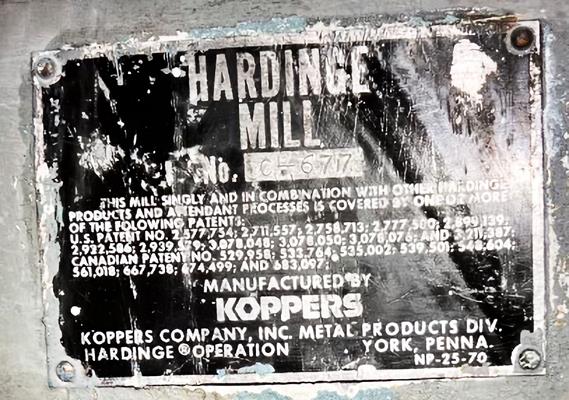 Hardinge 5' X 8' Ball Mill 100 Hp Motor 60 Hz)