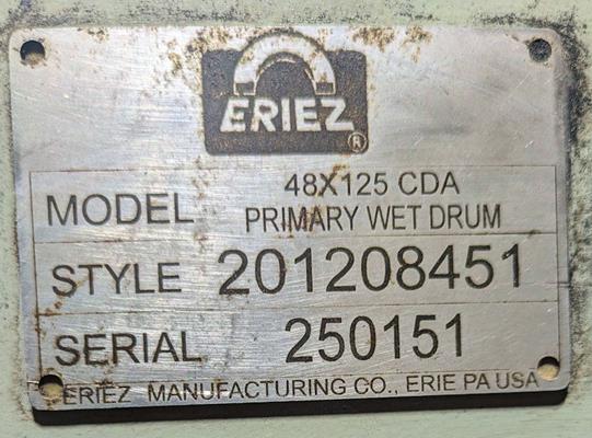 Eriez Model 48x125 Cda Double Cleaner Wet Drum Magnetic Separator)