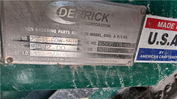 4 Units - Derrick Model 2sg48-60w-5stk Stack Sizers)
