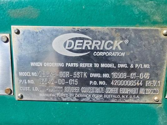 Derrick Model 2sg48-60r-5stk 5-deck Sizer Screen)